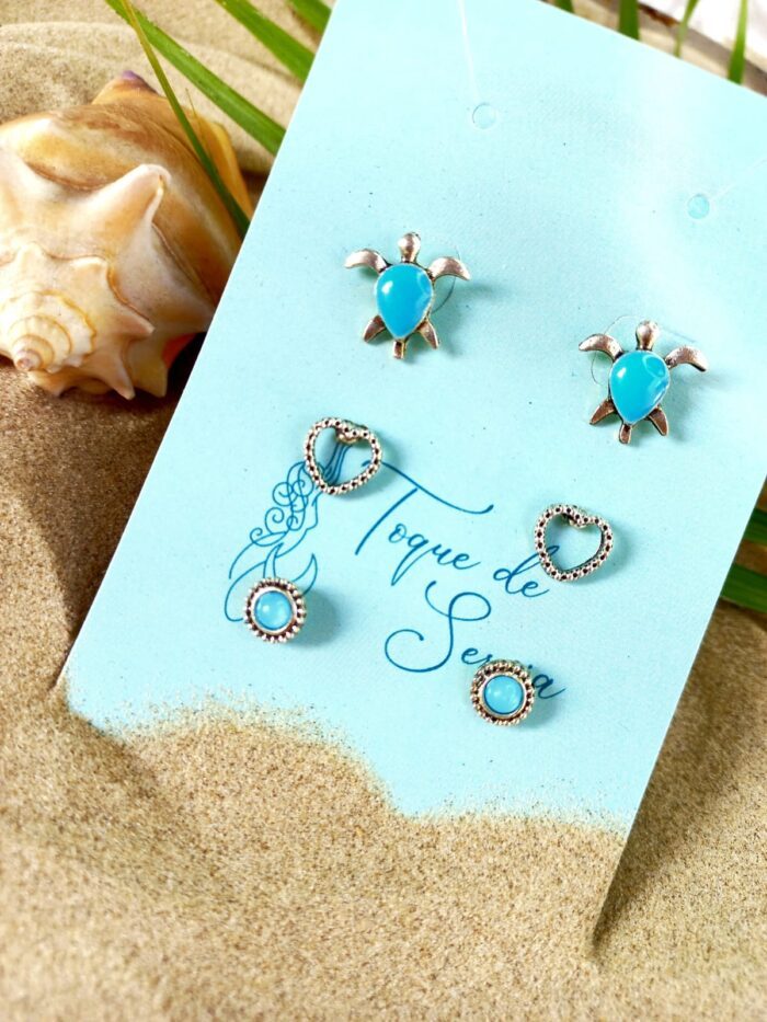 Trio de Brinco Tartaruga Love