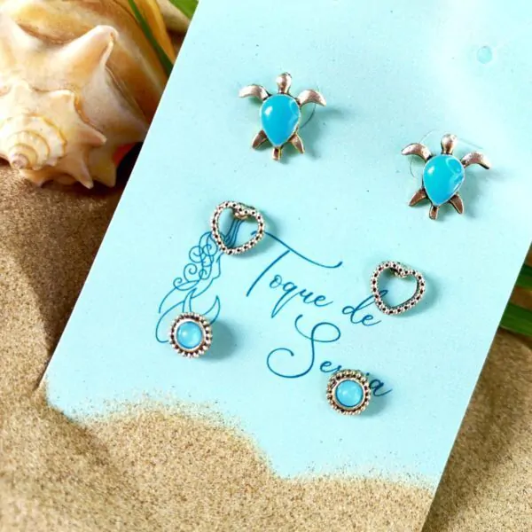 Trio de Brinco Tartaruga Love